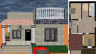 25X35 house plan design 3d with 2nd floor