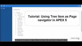 Tutorial : Using Tree Item for Page Navigation in Apex 5