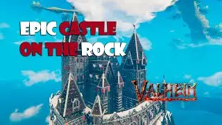 Epic castle on the rock - Valheim building