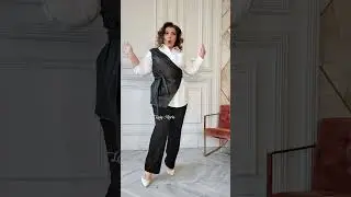 Жилет кожаный пояс-завязка черный