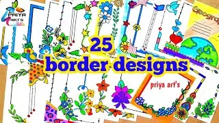 20 PINK BEAUTIFUL BORDER DESIGNS/PROJECT WORK DESIGNS/A4 SHEET/FRONT PAGE DESIGN FOR SCHOOL PROJECTS