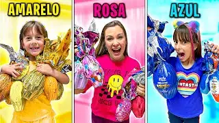 QUEM CONSEGUIR MAIS OVOS DE PÁSCOA DA SUA COR VENCE! | Jéssica Godar e Laurinha e Helena e Gabriel