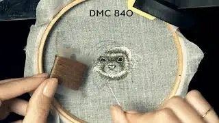 Мк по вышивке гладью. Хорь. Часть 2