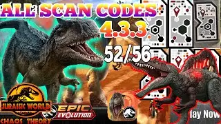 Jurassic World EPIC EVOLUTION CHAOS THEORY MATTEL Scan Codes All Dinosaurs UPDATE 52/56 SPINOSAURUS