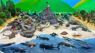 DIY Jurassic World Diorama With Collecta Figures | T-Rex Triceratops Ankylosaurus