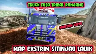 Truck Fuso Tribal || Muatan Kayu || Lewat Jalur Ekstrim Sitinjau Lauk - Bussid | Api Long S Gaming