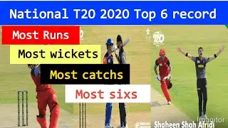 National T20 Cup 2020 Top 6 record most wickets most runs most dismiss most catch...