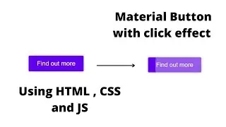 How to create material button with hover effect using HTML , CSS and JavaScript