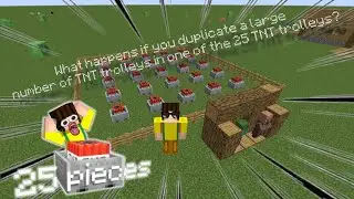 What happens if you stack multiple TNT trolleys on top of 25 TNT trolleys?