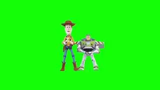 woody and Buzz Dancing green screen free use