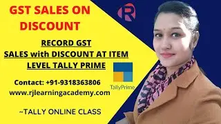 Record GST Sales with Discount at Item level in Tally Prime||GST accounting||Tally online class