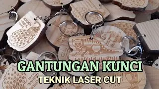 Gantungan Kunci Kayu dengan Teknik Laser Cut - Bisa Custom Desain