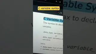 Explain 'C' Variables Syntax  