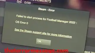 Failed to start process for Football Manager - OS Error 0 (Steam)