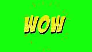 COMICS TEXT WOW Effect | 4K Green Screen Pop Art Style for Edits (No Copyright)