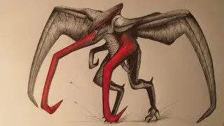 Godzilla 2014 Awesome Winged Muto - Drawing - Speed Art