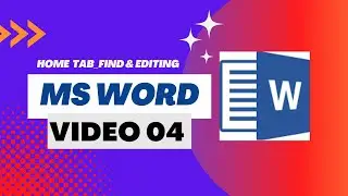Editing Option in Home tab MS Word | Microsoft Office | The Savior