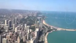 Air show over Lake Michigan.