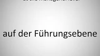 How to say at the managerial level in German?
