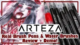 ARTEZA Real Brush Pens & Water Brushes ~ Review + Demo