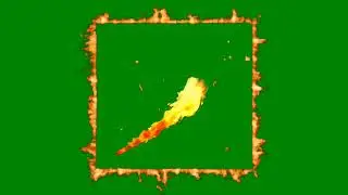 fiery shape green screen fire frame video, green screen animated 4k video