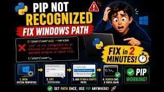 How to Fix 'pip' is not recognized as an internal or external command | Python Path Error