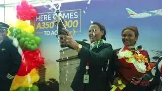 Ethiopian Airlines lands  its new Airbus A350-1000, the first in Africa