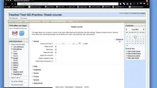 Using Moodle 2.x - Current Version - Reset Your Course