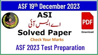 ASF 19th December 2023 ASI Solved Paper with PDF