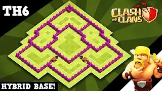 Best! Th6 Trophy/Farming base with link 2020! | Town Hall 6 (Th6) Hybrid base with link 2020!