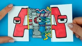 How to draw ALPHABET LORE A 💙 ROBLOX 🅰 Paper craft