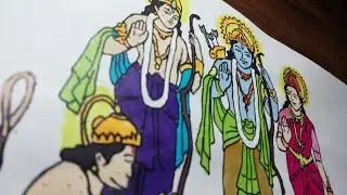 Ram Navami drawing ||how to draw ram navami step by stepllgod alcohol color |sita|| hanuman jayanti🙏