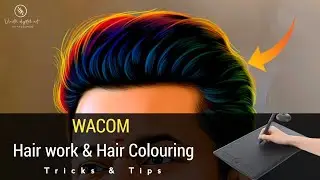 (part 4) Wacom hair work & hair colouring full tricks 🤗 @vinothdigitalart1578
