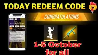Free Fire Redeem Code Today | 1 October Redeem Code Free Fire | FF Redeem Code Today 1 October