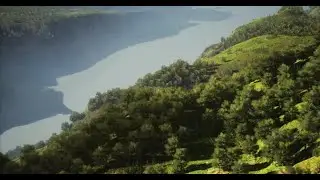Scenic Countryside Landscape with Green Summer Mountain Valley and Forests | Motion Graphics templ
