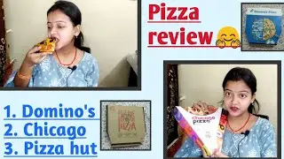 Pizza review🤗 Domino's VS Chicago VS Pizza Hut. Who is best?🤔 #dominospizza #chicagopizza #pizzahut