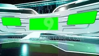 Virtual Set Green Screen 4K - News 116 Table