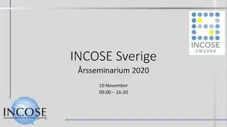 INCOSE Sveriges årsseminarium 2020 agenda
