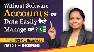 Manage your accounts data without software |Accounts- Data manage in excel