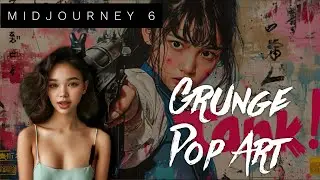 Grunge Pop Art Poster using Midjourney 6