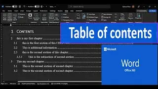 How to create Table of contents in MS Word