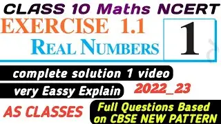 Class 10 Maths Exercise 1.1 Solution Ch1 Real Numbers || ex 1.1 Class 10|| Class 10 ex1.1AS CLASSES