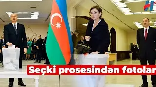 İlham Əliyev, Mehriban Əliyeva və qızları Leyla Əliyeva səs veriblər