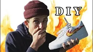 Custom FLAME Air Force 1's!! - [ FULL TUTORIAL ] - Custom Shoes