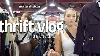 thrift with me in the midwest!! 🌽 (vintage, bridal, summer) + try on haul | thrift vlog 36