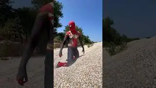 Spiderman Head Stuck In Sand | #Shorts