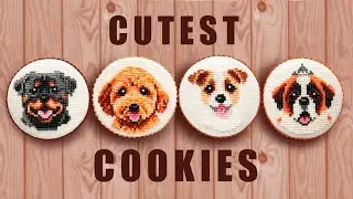 Cross-stitch cookies. Cute doggies 🐾