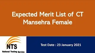 | CT Updated Merit List 2021|  Mansehra Female |.