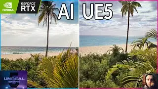 |From AI Image to Unreal Engine 5 Scene| #13 | Virtual Beach Paradise - now in 2K! | x6 Timelapse |