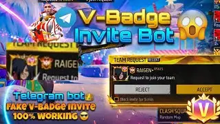 New V- Badge👑invite telegram bot😱 GARENA FREE FIRE / ALL SERVER WORKING💥